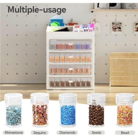 Storage Containers for Diamond Painting Accessories,Art Bead Organizer 4 Drawers - Picture 5 of 8